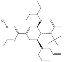 (3R,4r,5s)-4-n-acetyl(1,1-dimethylethyl)amino-5-n,n-diallylamino-3-(1-ethylpropoxy)-1-cyclohexene-1-carboxylic acid ethyl ester monohydrochloride